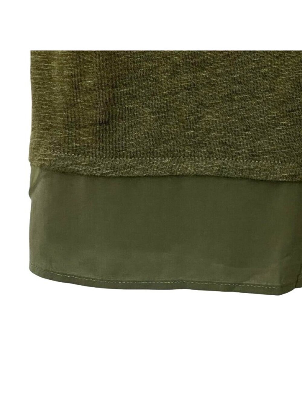 Sanctuary Womens Sz M Top Olive Linen Knit Tunic Sheer Hem Earthy Grunge Boho - Picture 4 of 11